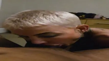 Tattooed Beauty Gives a Hot Blowjob