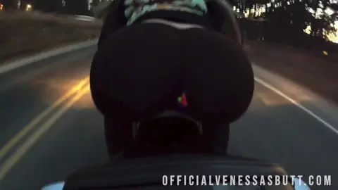 Biker Babe's Public Motorcycle Ride with Flashing Plug