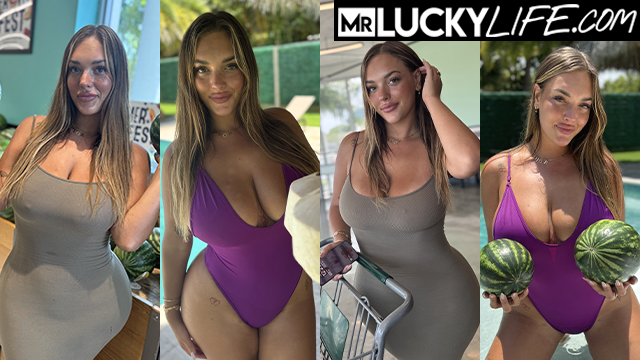 Alanna Pow's Poolside Adventure: Big Natural Melons