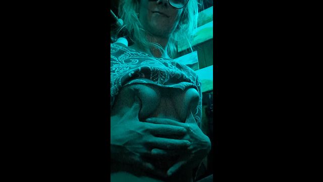 Titty Play In Croptop In Teal Light 2