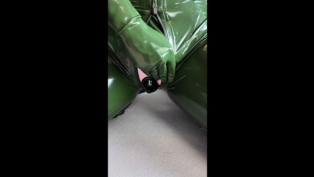 Latex Goddess rides his Dick