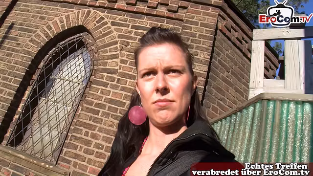 German Milf Street Pickup for First Masturbation Casting