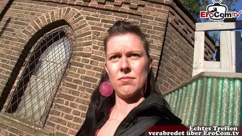 German Milf Street Pickup for First Masturbation Casting