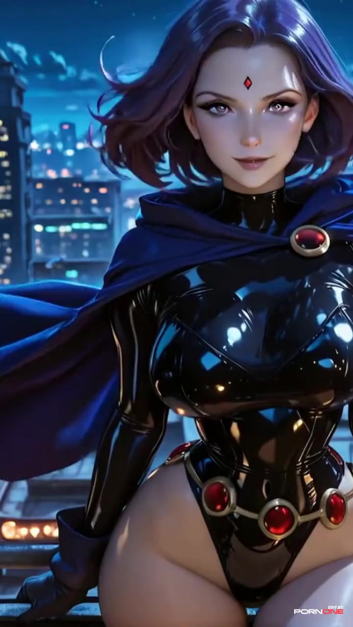 Raven Tits Cum Covered in City Ride Animation