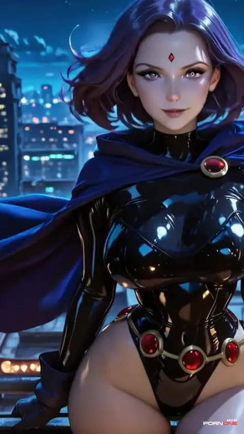 Raven Tits Cum Covered in City Ride Animation