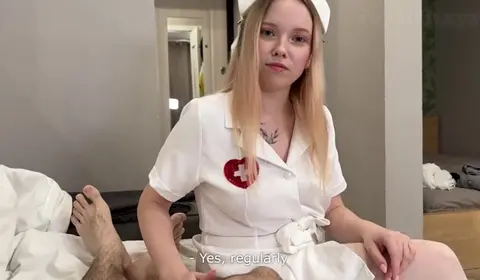Natural Tits Nurse Gets Pounded in Tight Pussy Action