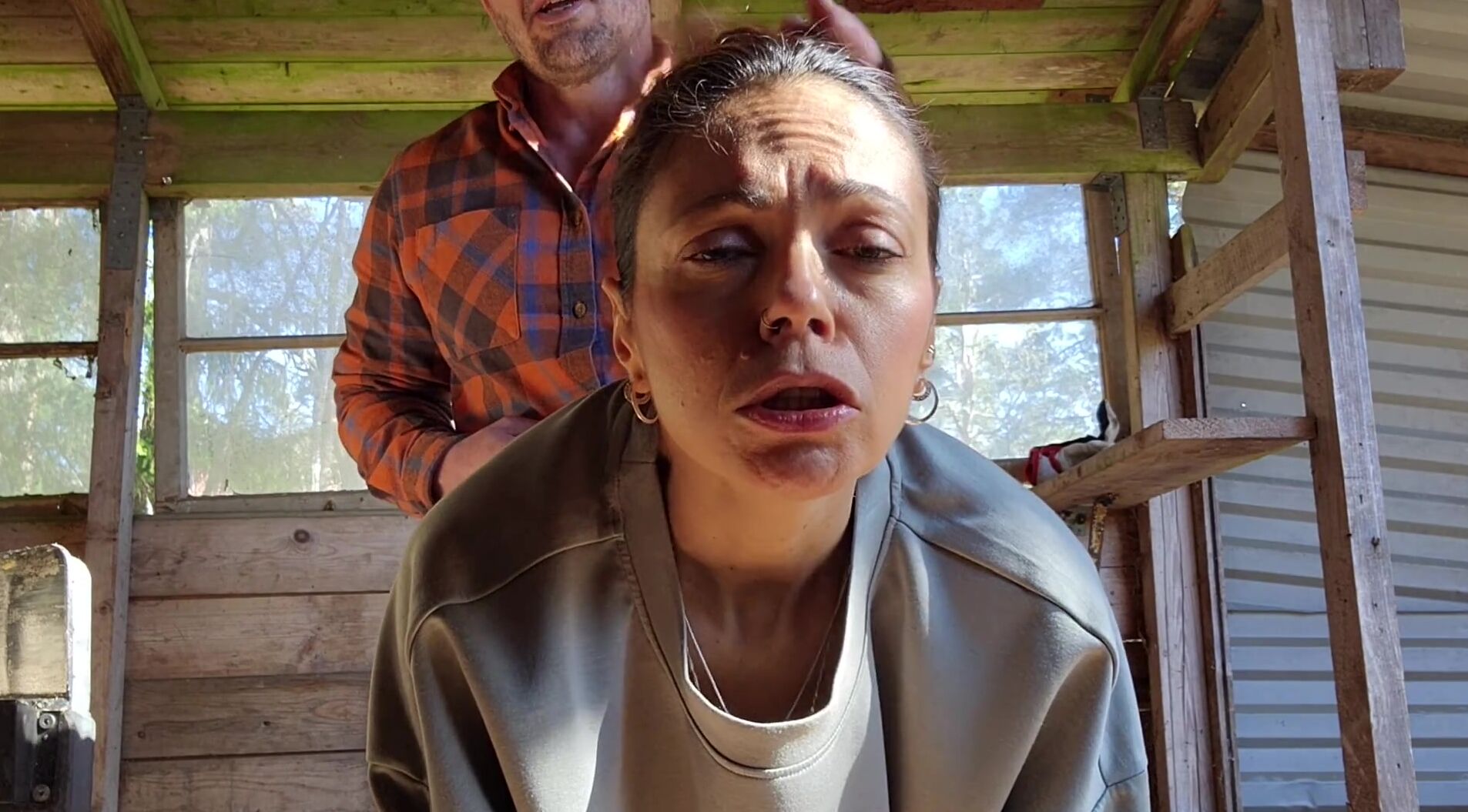 Hot milf gets fucked hard in the ass outside and shows her true face of anal