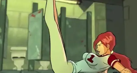 Animated Redhead Girl Falls on Friend - HD 4K Fun Scene