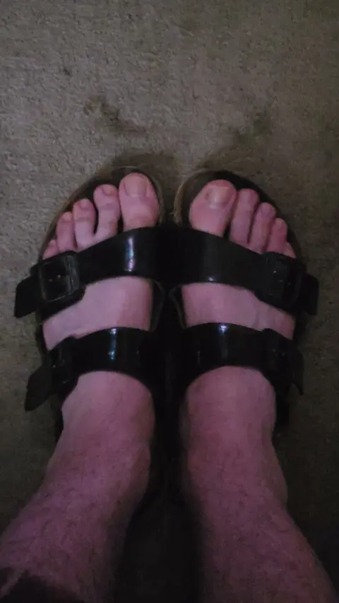 Sexy Black Patent Leather Birkenstock Arizona - HD Foot Fetish