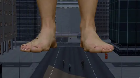 3D Giantess Adventure with Amputee Asian Performer