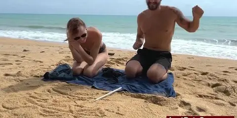 Beach Strip Tic Tac Toe with a Horny Couple