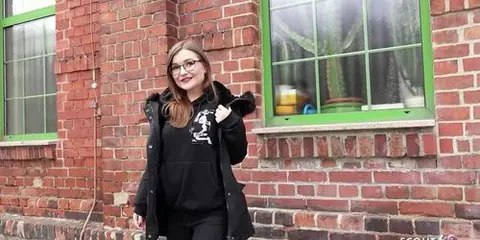 German Scout Picks Up Skinny Student For Casting Couch