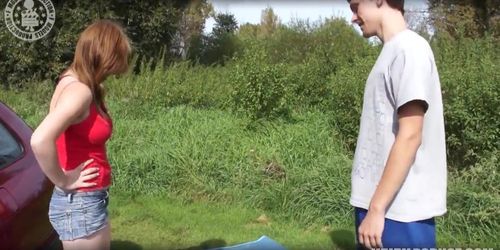 YOUNG COUPLE FUCKS BY A LAKE