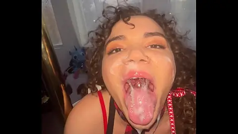 Facial Fun with Curly-Haired Beauty