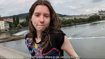 Polish Student Street Encounter Ends with Huge Cumshot on Petite Frame