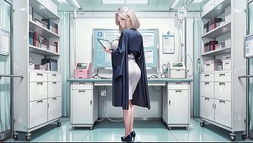 AI Generated- Blonde Nurse&excl; Private moments in the hospital corridor&comma; secrets hidden under that white coat are insane&excl; Kneeling&comma; glancing back&comma; biting her lip with wet eyes staring right at you&period;
