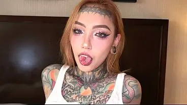 Asian Baddie Jesse in Submissive Action with Split Tongue