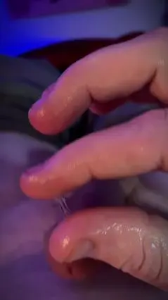 Horny Solo Male Plays With Precum And Cum