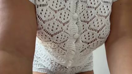 Big Tits and Ass in Sheer Blouse Try-On
