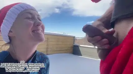 Snowy Christmas Blowjob with Santa Claus