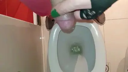 Sissy Femboy Plays with Urine in Behind Scenes Fun