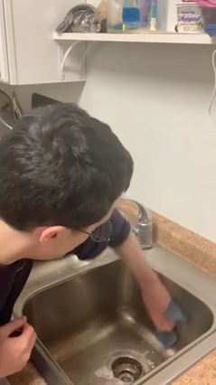 Husband Surprises with Chores in Romantic Moment