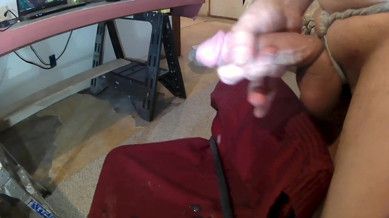 Intense Stroking Ends in a Messy Climax Explosion