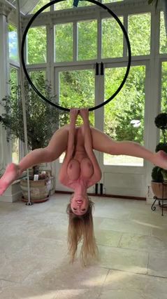Frances Bentley naked aerial acrobatics
