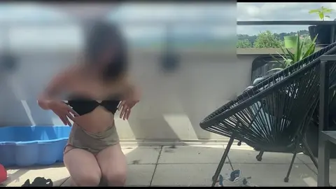 French Amateur Outdoor Sex on Terrace