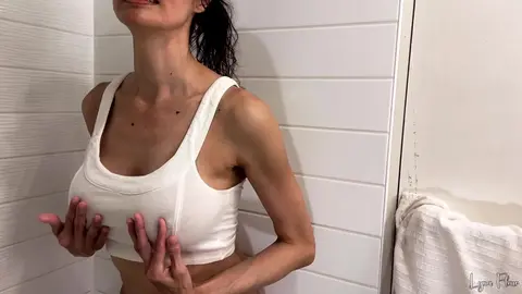Tempting Wet Crop Top Shower Scene Unveiled