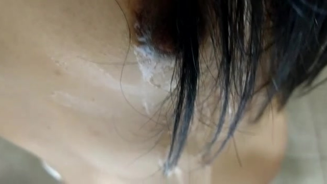 Spitting in my tits