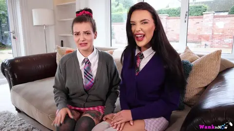 Uniformed Brunette Beauties in Action