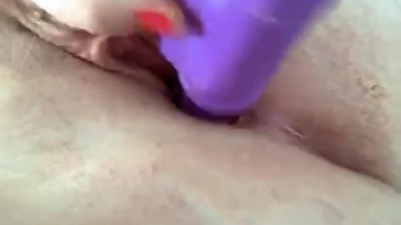 Fucking My wet pussy With Big Purple Dildo
