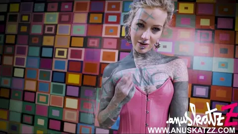 Anal Solo in Pink Lace Leather Corset: Sensual Delight