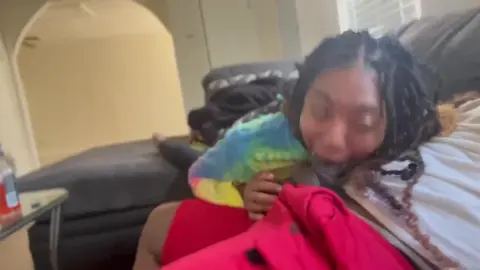 Petite Ebony Gives Sneaky Blowjob