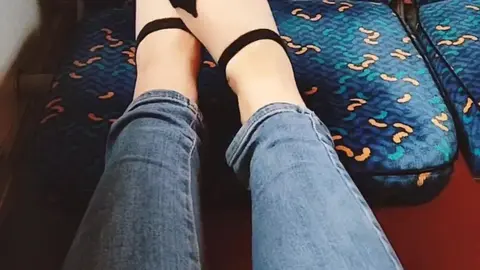 Foot Fetish Fun on the Train: Public Play