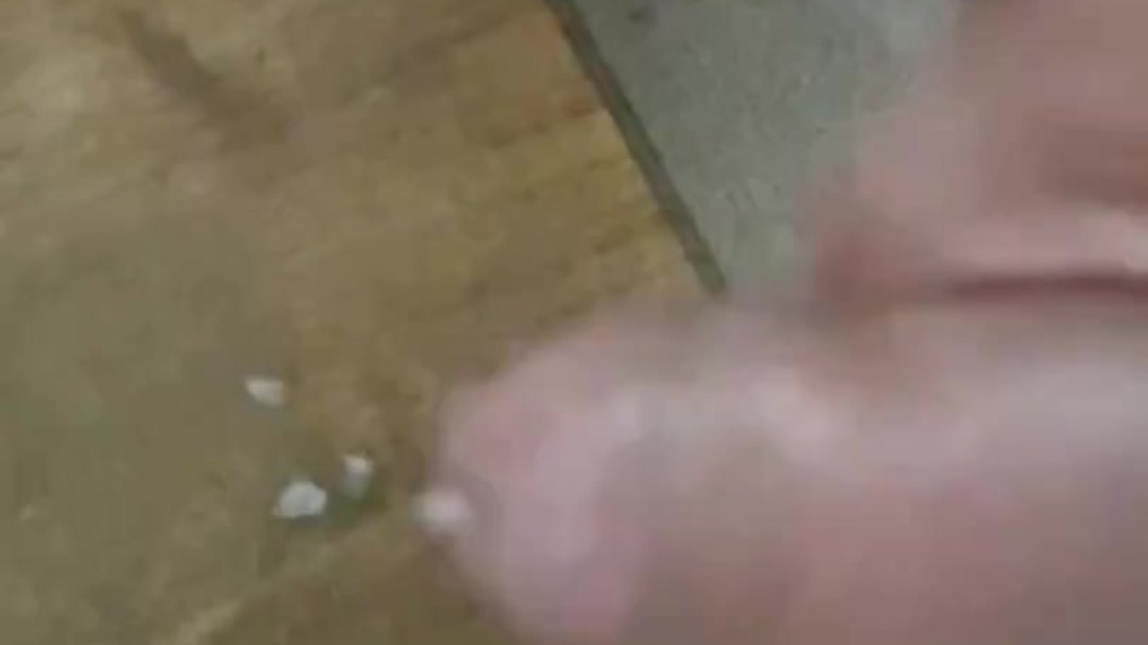 Straight guy jerking off with cum