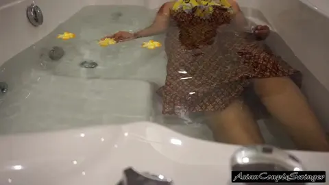 Asian Wife's Shower Time in Sarong