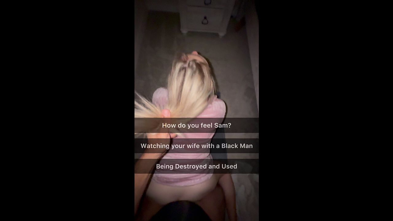 Cuckold Husband Watches His Blonde Wife Get Pounded & Used by Big Black Cock Bestfriend