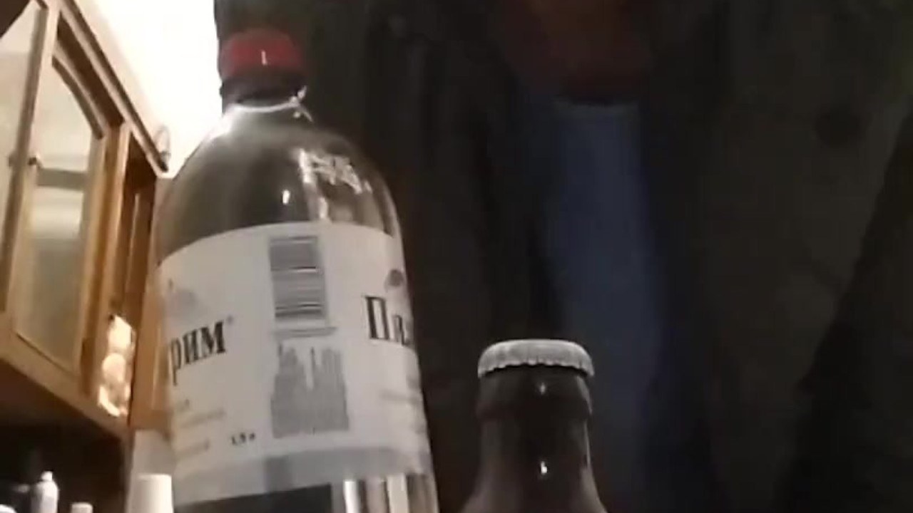 Creative Beer Opening with Mineral Water Bottle
