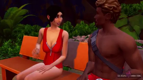 Black Lifeguard's Big Cock in Hot Animated Sex
