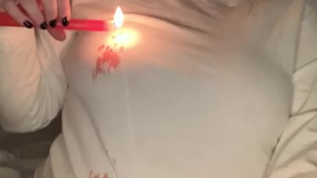 dripping hot red wax