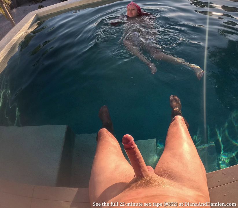 #352 Insanely Cute Diana, Poolside Blowjob