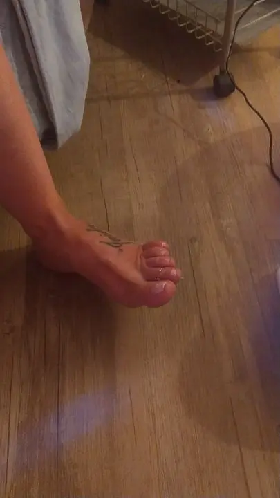Pretty Girl Nails & White Nightgown Filming While Painting Toenails