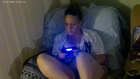 Gamer Girl Smoking in Bra and Panties Close Up Part 7