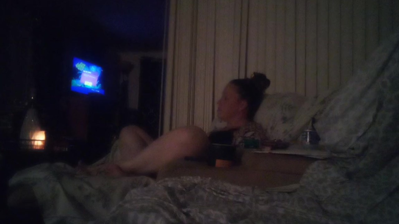 Roommate Jerking Off in Black Panties While Gaming