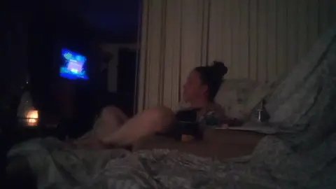 Roommate Jerking Off in Black Panties While Gaming