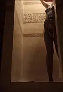 Hot Shower in Clothes and Stockings